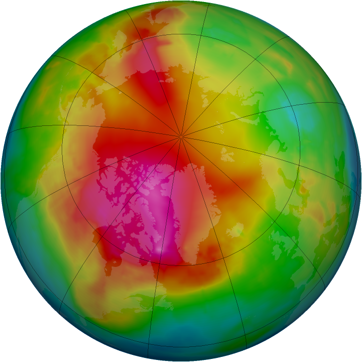 Arctic ozone map for 27 January 2015
